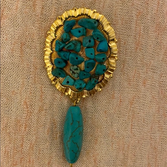 Gold/ Turquoise handmade earrings from Turkey 😍 - Picture 5 of 5
